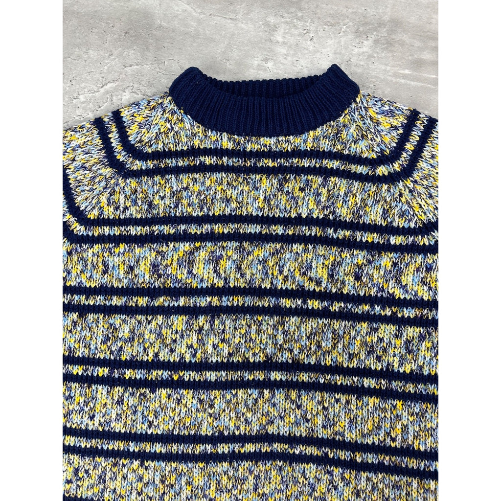 Vintage Abstract Striped Pullover Ribbed Knit Sweater Size Medium