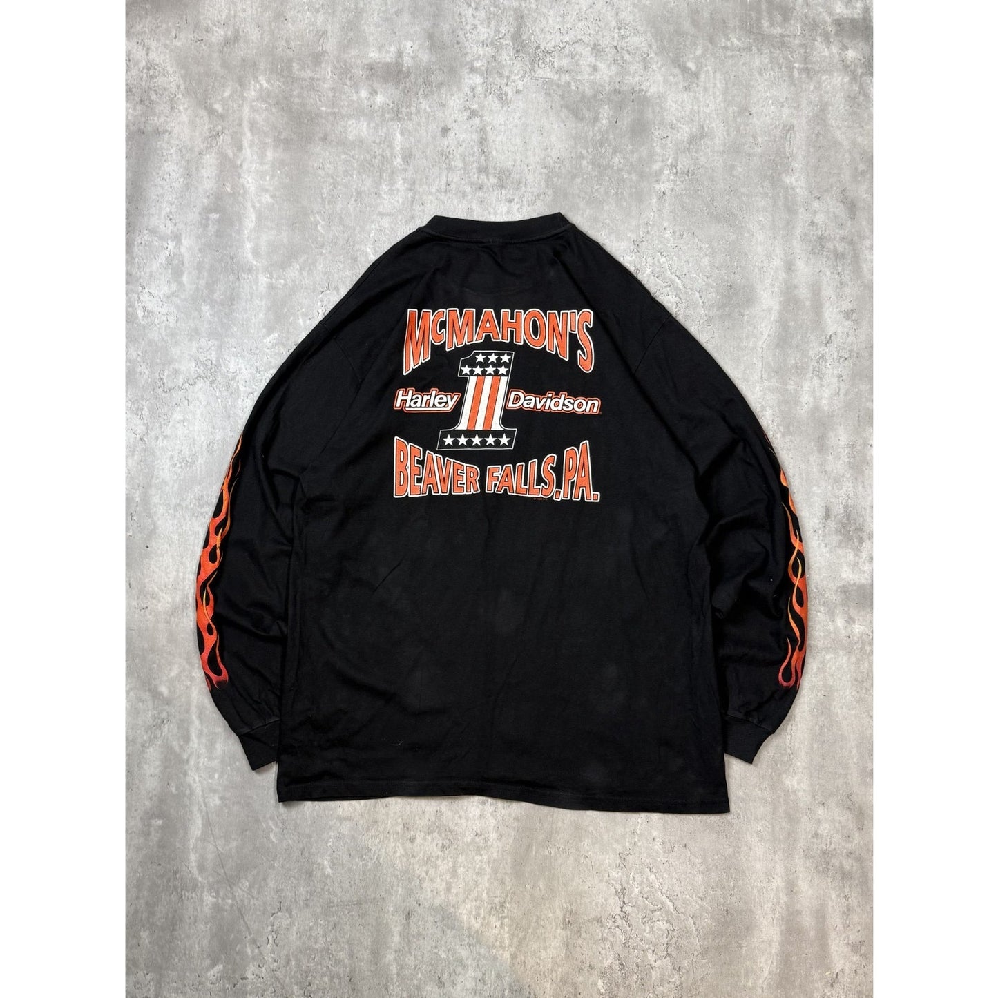 Vintage 1998 Harley Davidson Bald Eagle Graphic Flame Sleeve T-Shirt Size XL