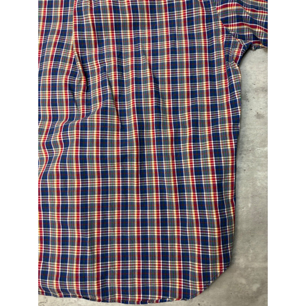 Vintage Polo Ralph Lauren Plaid Print Embroidered Pony Button Up Shirt Sz Large