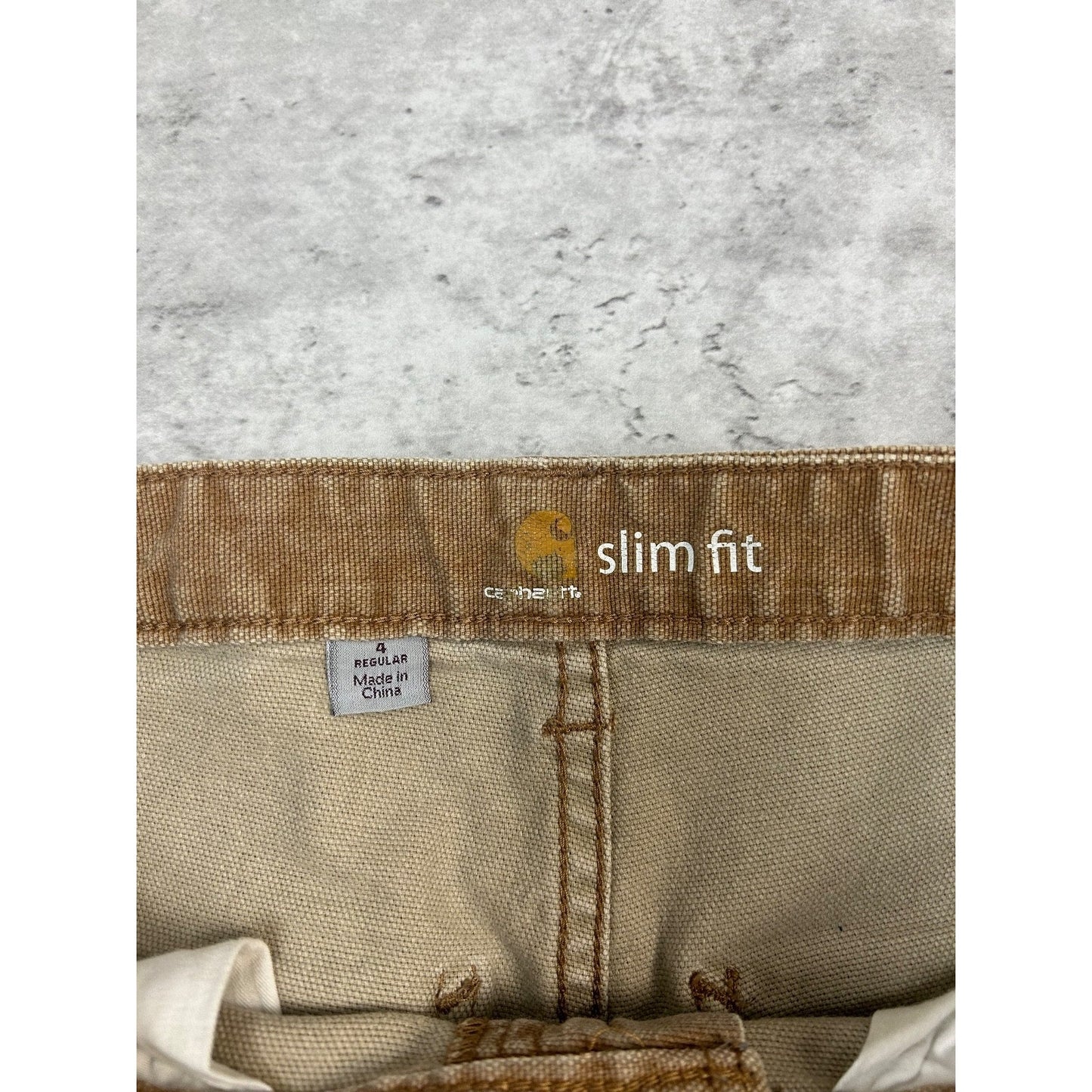 Carhartt Womens Slim Fit Canvas Workwear Double Knee Carpenter Pants Sz 30 Beige