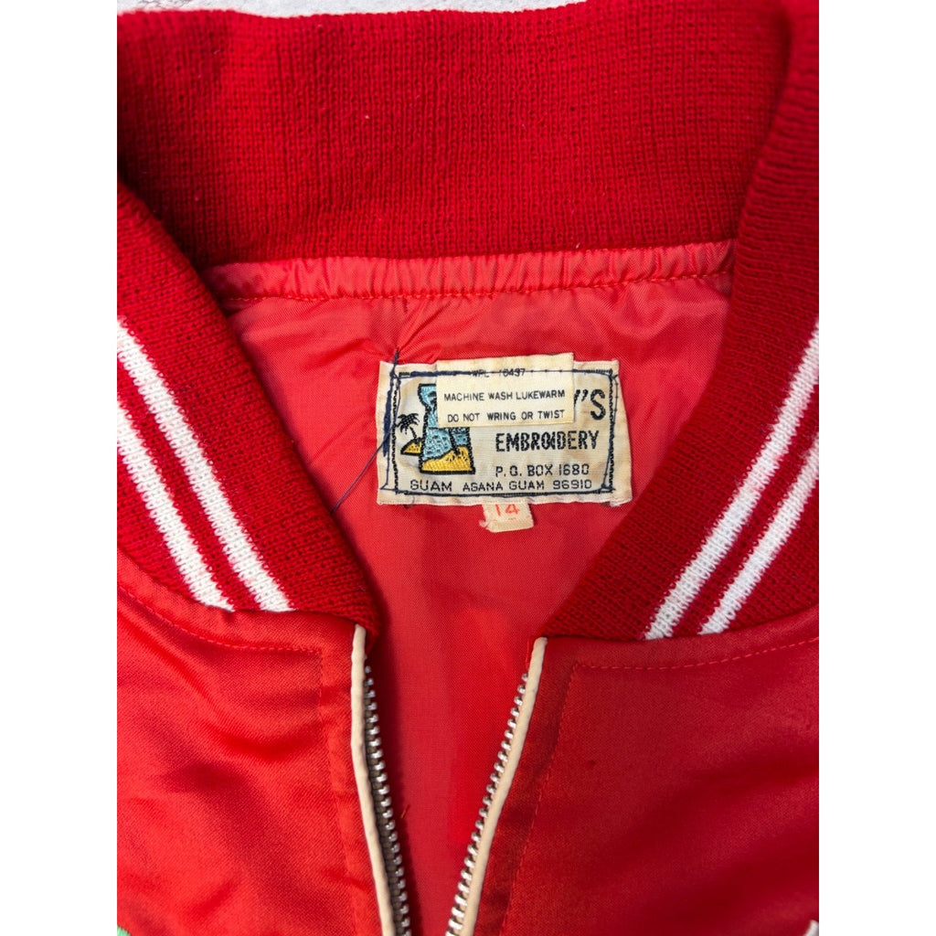 70s/80s Guam USA Embroidered Lightweight Varsity Souvenir Jacket Size Small