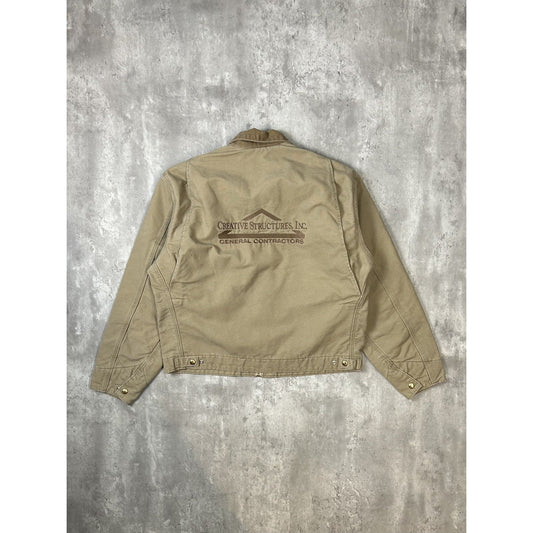 Vintage 90s Carhartt Blanket Lined Canvas Workwear Detroit Jacket Size Large
