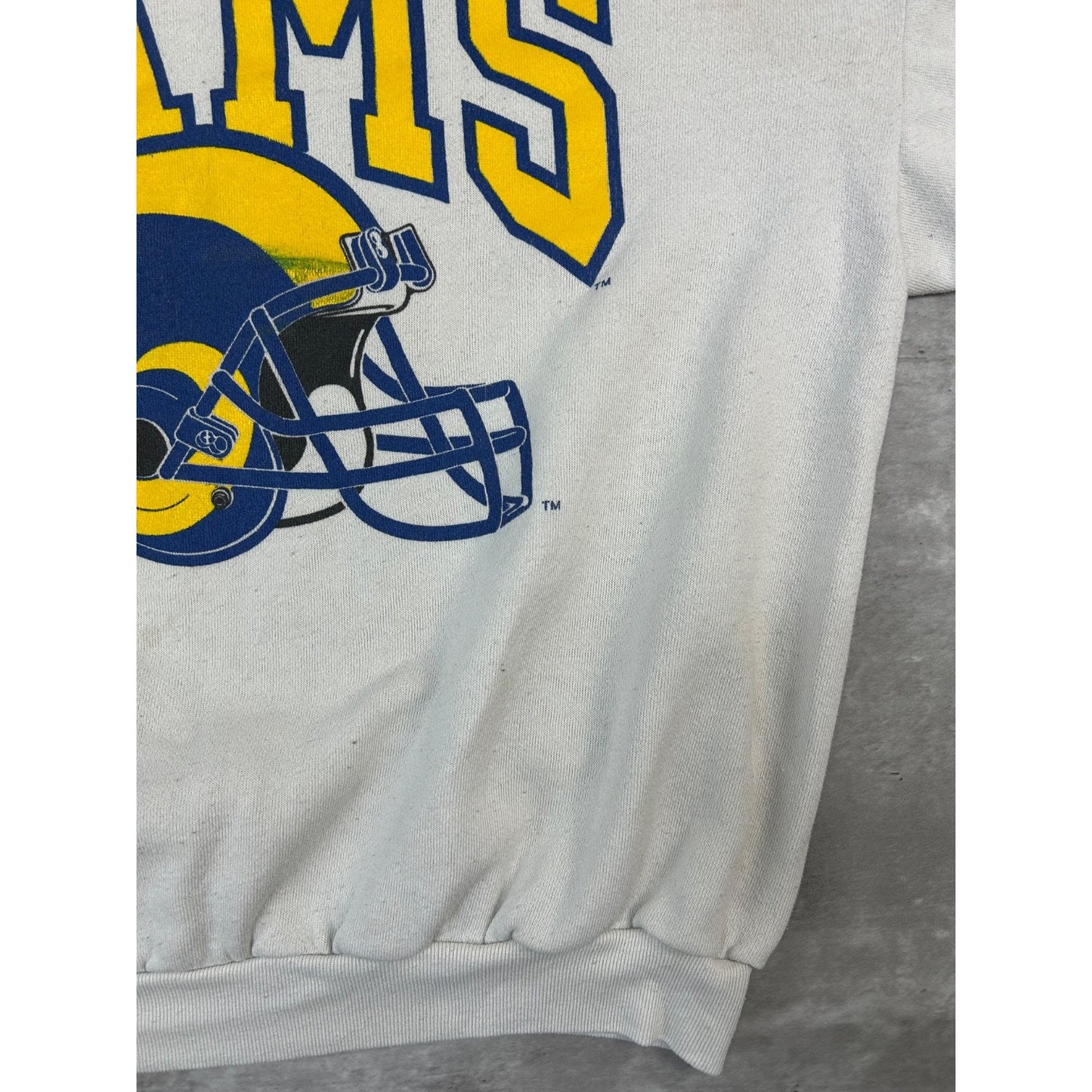 Vintage 80s/90s Los Angeles Rams NFL Helmet Graphic Football Sweatshirt Size XL