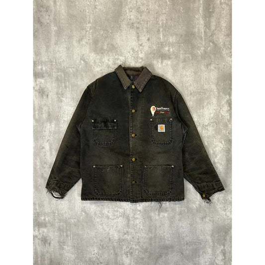 Vintage 90s Carhartt Blanket Lined Canvas Workwear Chore Barn Jacket Size Large
