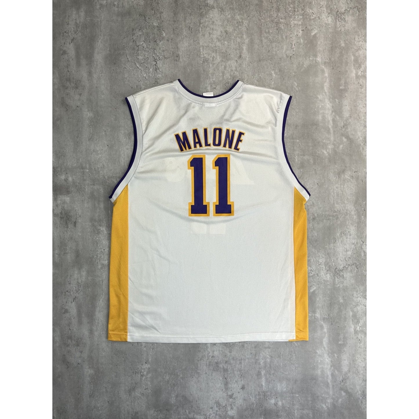 Vintage Karl Malone #11 Los Angeles Lakers NBA Reebok Basketball Jersey Size XL