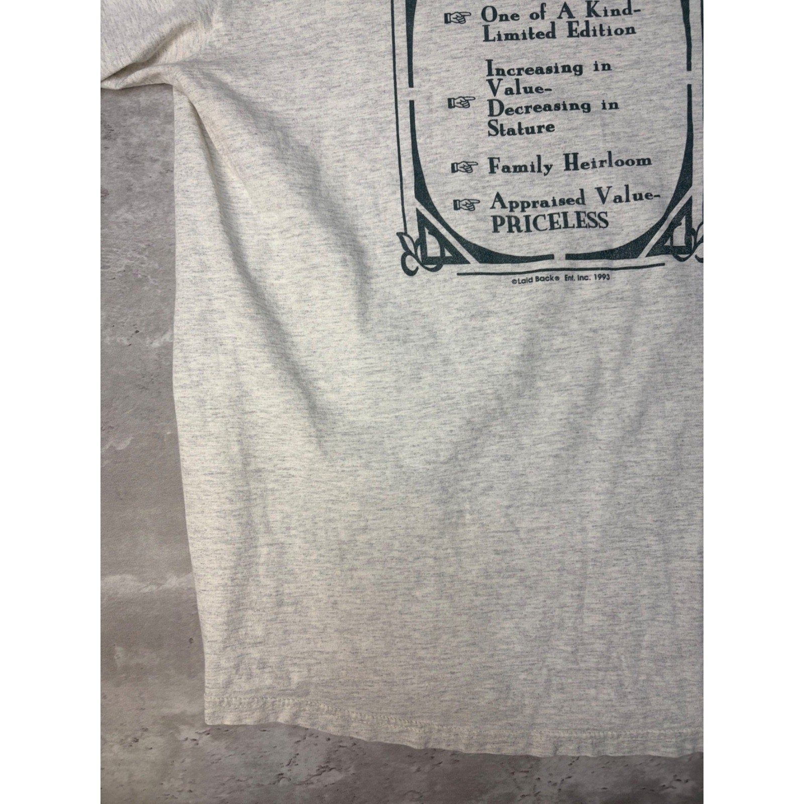 Vintage 1993 Genuine Antique Person Comedy Slogan Graphic T-Shirt Size Large