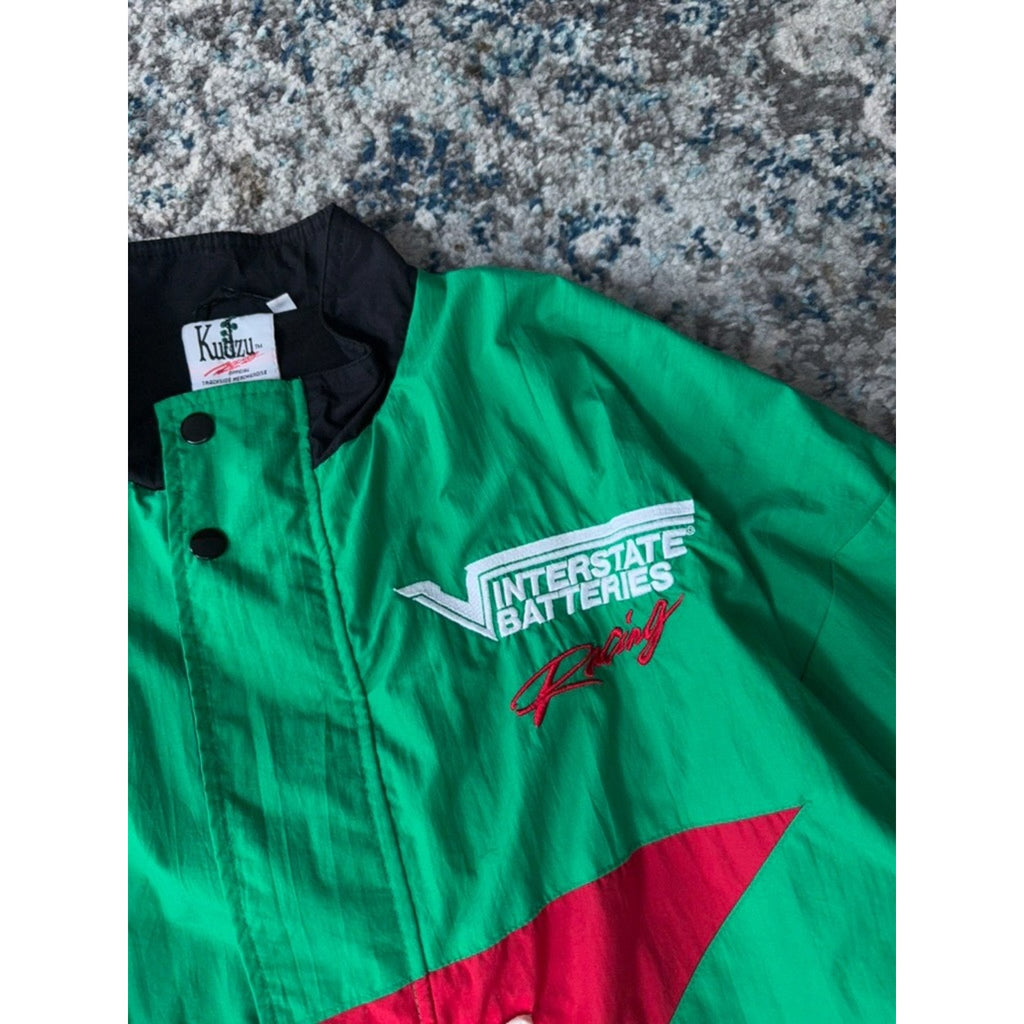 Vintage Bobby Labonte #18 Nascar Interstate Batteries Windbreaker Jacket Size XL