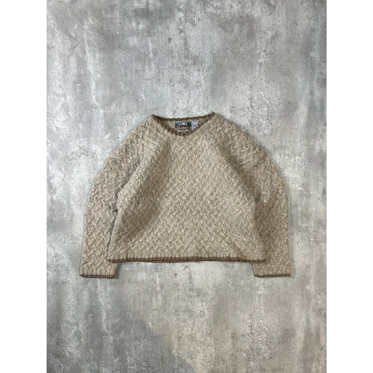 Vintage 80s Eastern Mountain Sport Heavyweight Cable Knit Sweater Size XL