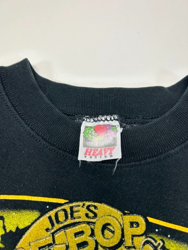 Vintage 90s Be-Bop Till Ya Drop Joe Be-Bops Cafe Jazz Sweatshirt Size Large