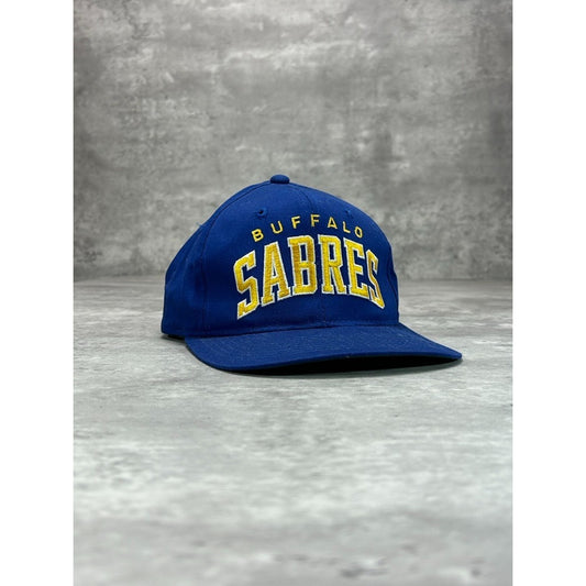 VTG 90s Buffalo Sabres NHL Starter Embroidered Arc Spellout Snapback Hat OSFA