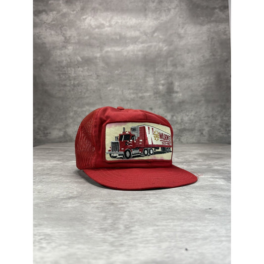 VTG 1987 Wilson Trucking 50th Anni Embroidered Patch Trucker Snapback Hat OSFA