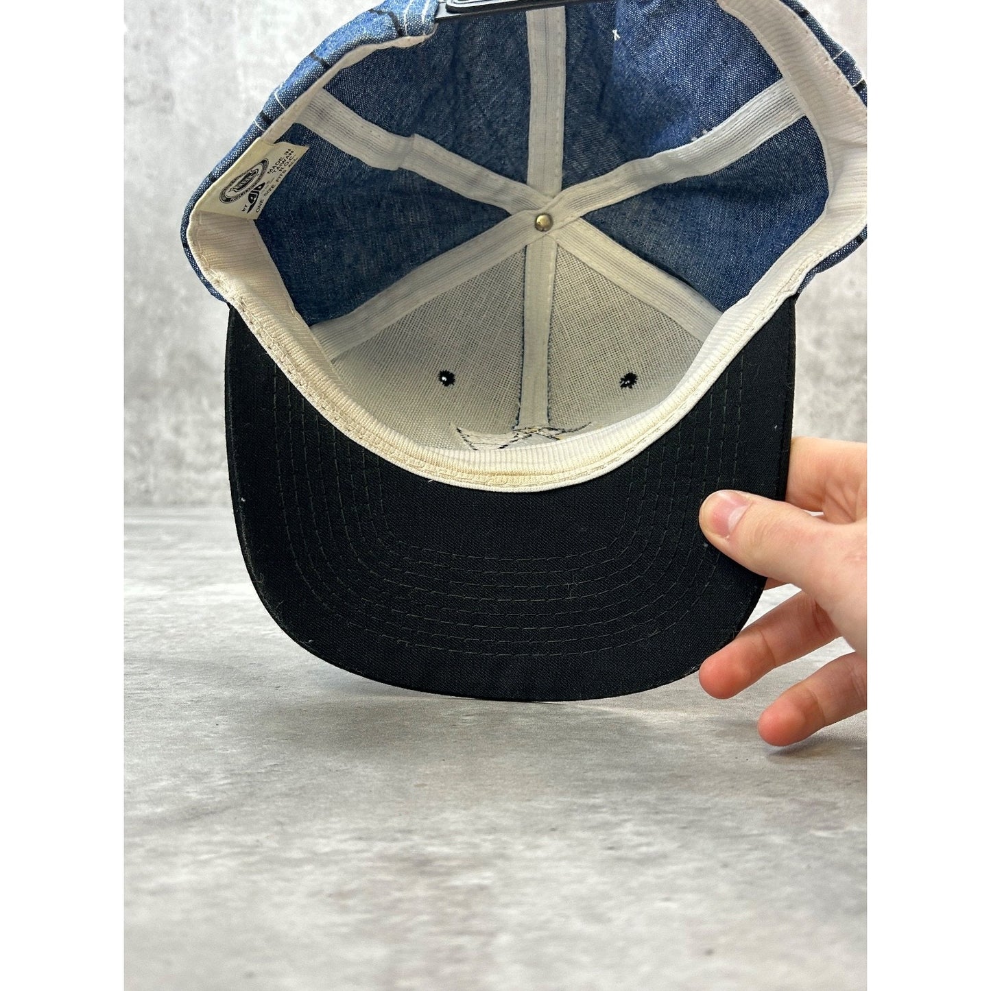 Vintage 90s Pittsburgh Penguins NHL Pinstripe Embroidered Logo Snapback Hat OSFA