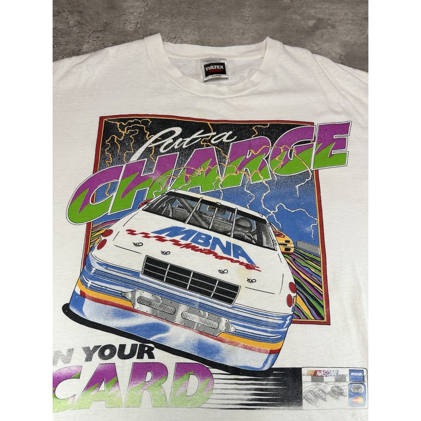 Vintage 1994 Nascar Winston Cup Put A Charge Racing Graphic T-Shirt Size XL
