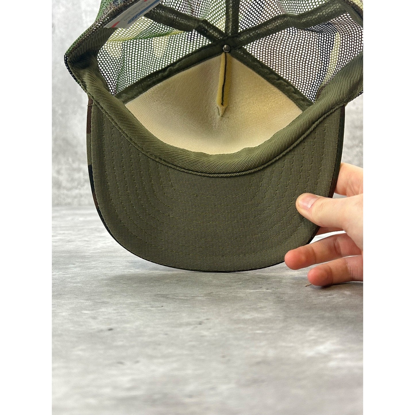 Vintage 80s/90s Woodland Camo Hunting Trucker Snapback Hat OSFA