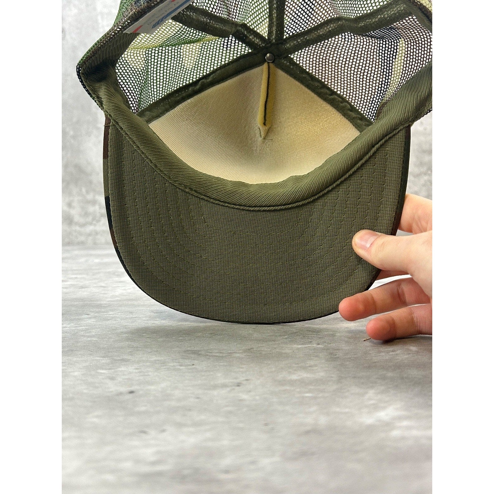 Vintage 80s/90s Woodland Camo Hunting Trucker Snapback Hat OSFA