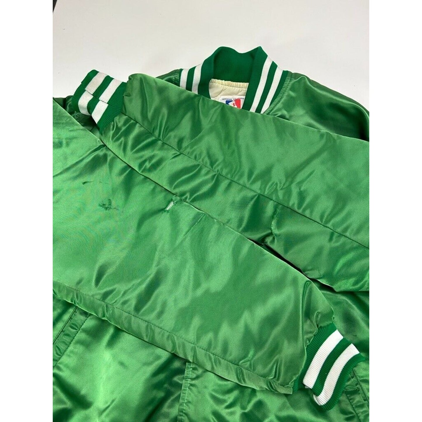 Vintage 80s Boston Celtics NBA Embroidered Starter Varsity Jacket Size Large