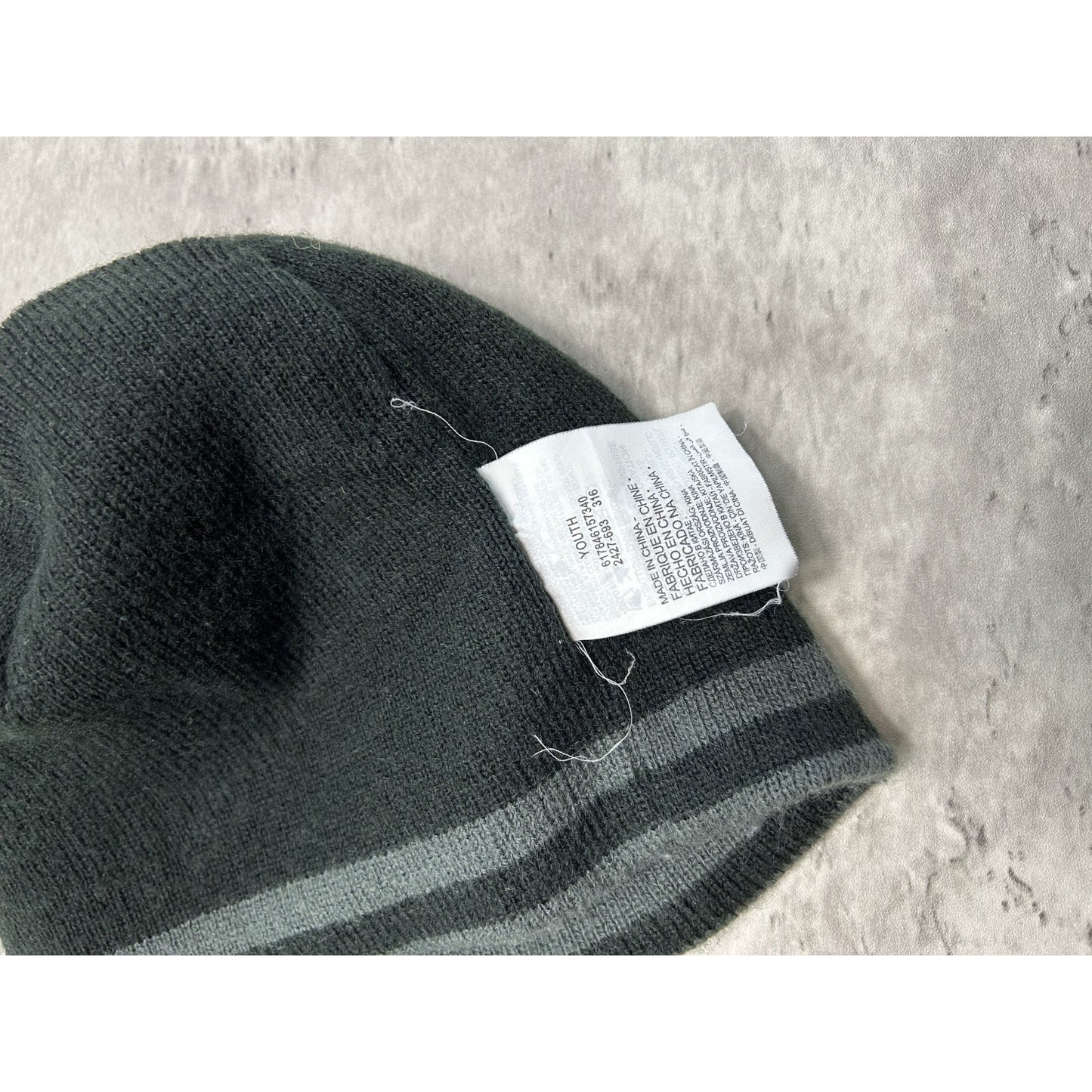 Vintage 2000s Nike Embroidered Swoosh Striped Two Tone Beanie Hat OSFA