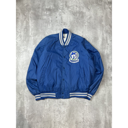 Vintage 80s/90s Minnesota Timberwolves NBA Nylon Bomber Jacket Size XL