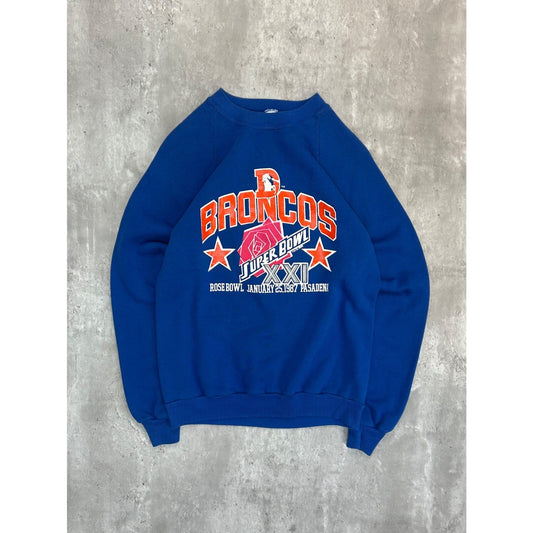 Vintage 1987 Denver Broncos NFL Rose Bowl Graphic Sweatshirt Size Medium