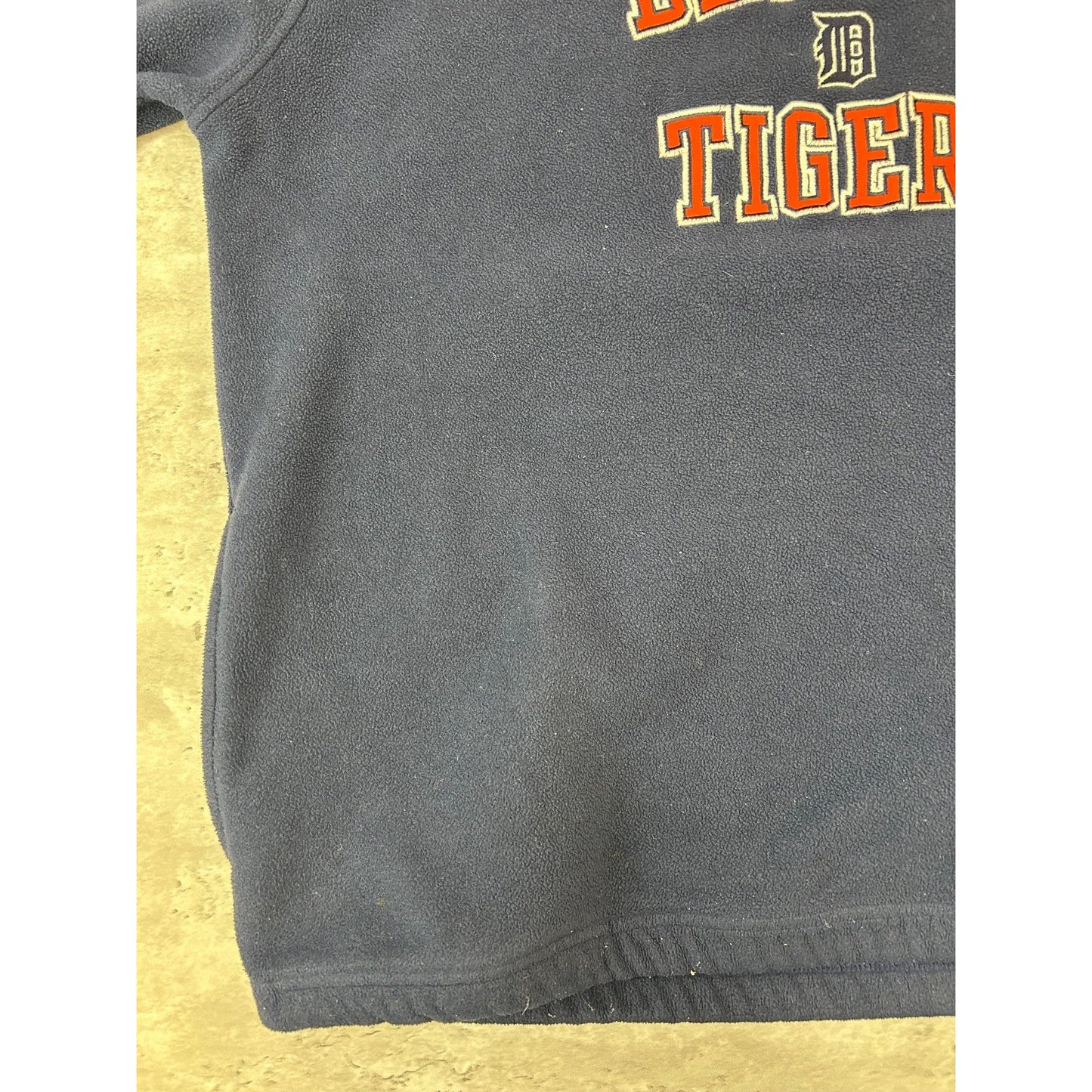 Vintage Detroit Tigers MLB Embroidered 1/4 Zip Fleece Sweatshirt Size XL