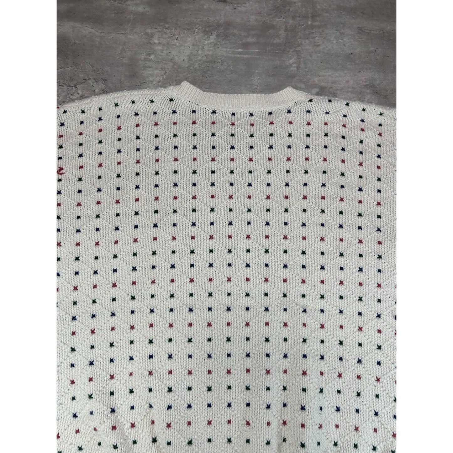 Vintage 90s Bernhard Altmann Abstract Spotted Print Pullover Sweater Size XL