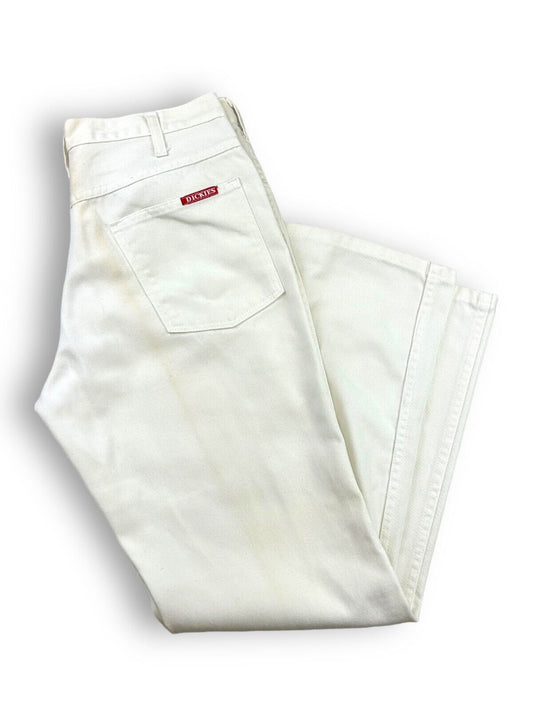 Vintage 90s Dickies Workwear White Denim Pants Size 31W