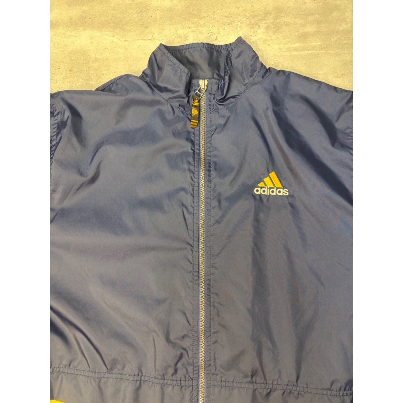 Vintage Adidas Embroidered Logo Two Tone Windbreaker Jacket Size XL