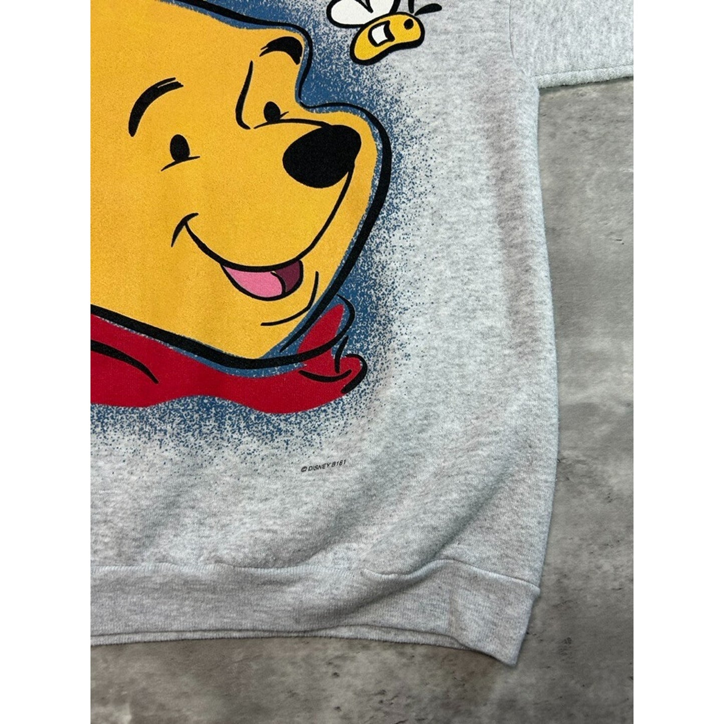 Vintage 90s Disney Winnie The Pooh Cartoon TV Promo Big Face Sweatshirt Size Large