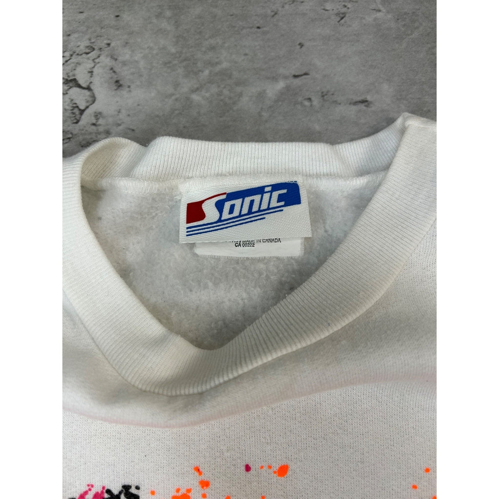 Vintage 80s/90s Surfing Art Graphic Crewneck Sweatshirt Size Small