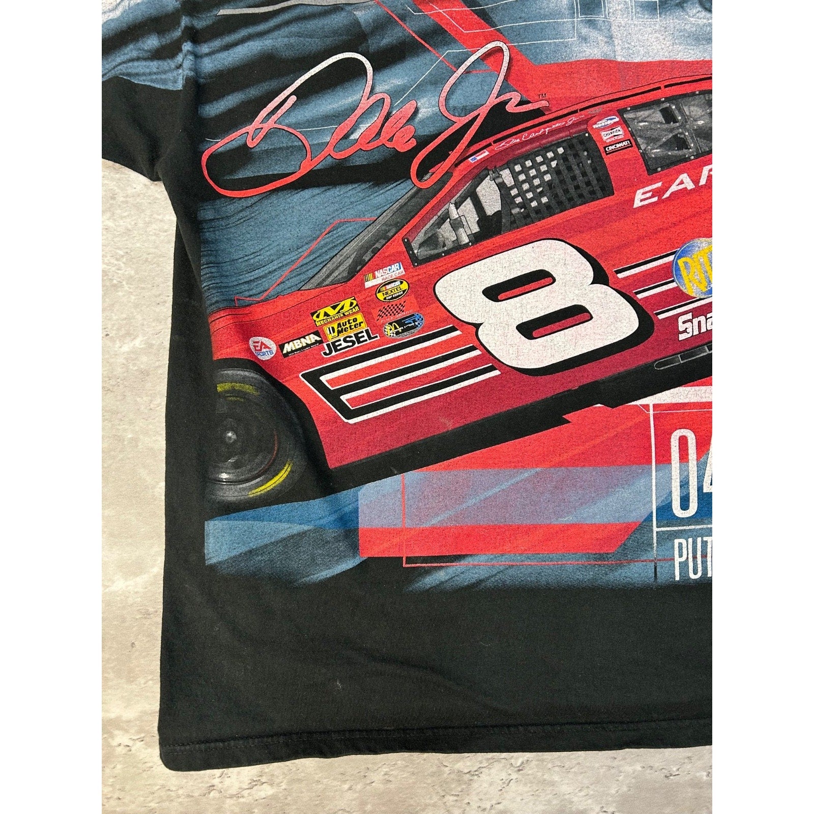 VTG Dale earnhardt Jr #8 Nascar Budweiser Racing All Over Print T-Shirt Size XL