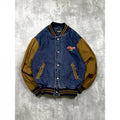 Vintage Kellogg's Racing Team Embroidered Logo Denim Varsity Jacket Size Small