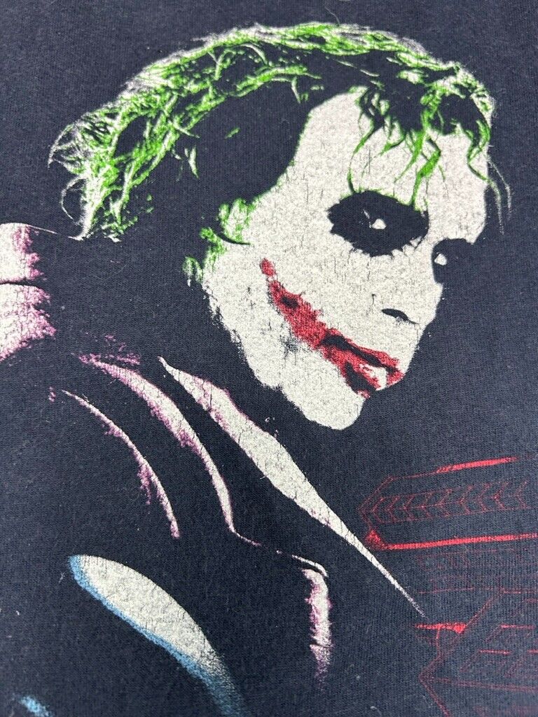 The Dark Knight Batman And Joker Graphic Movie Promo T-Shirt Size 2XL Blue