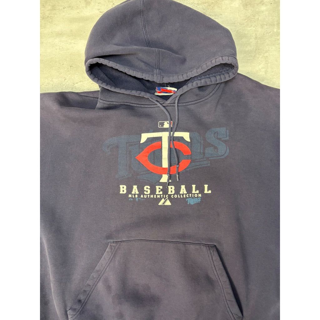 Vintage Minnesota Twins MLB Graphic Hooded Baseball Sweatshirt Size 2XL