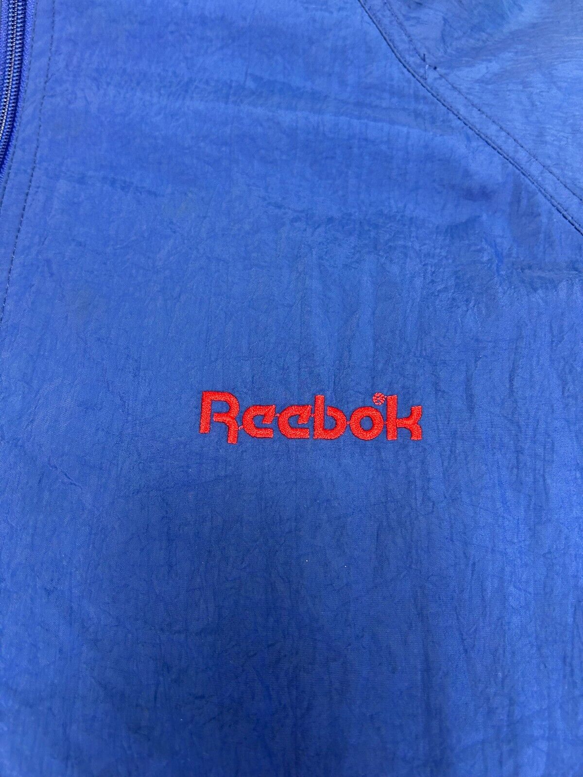 Vintage 90s Reebok Embroidered Logo Full Nylon Windbreaker Jacket Size Large