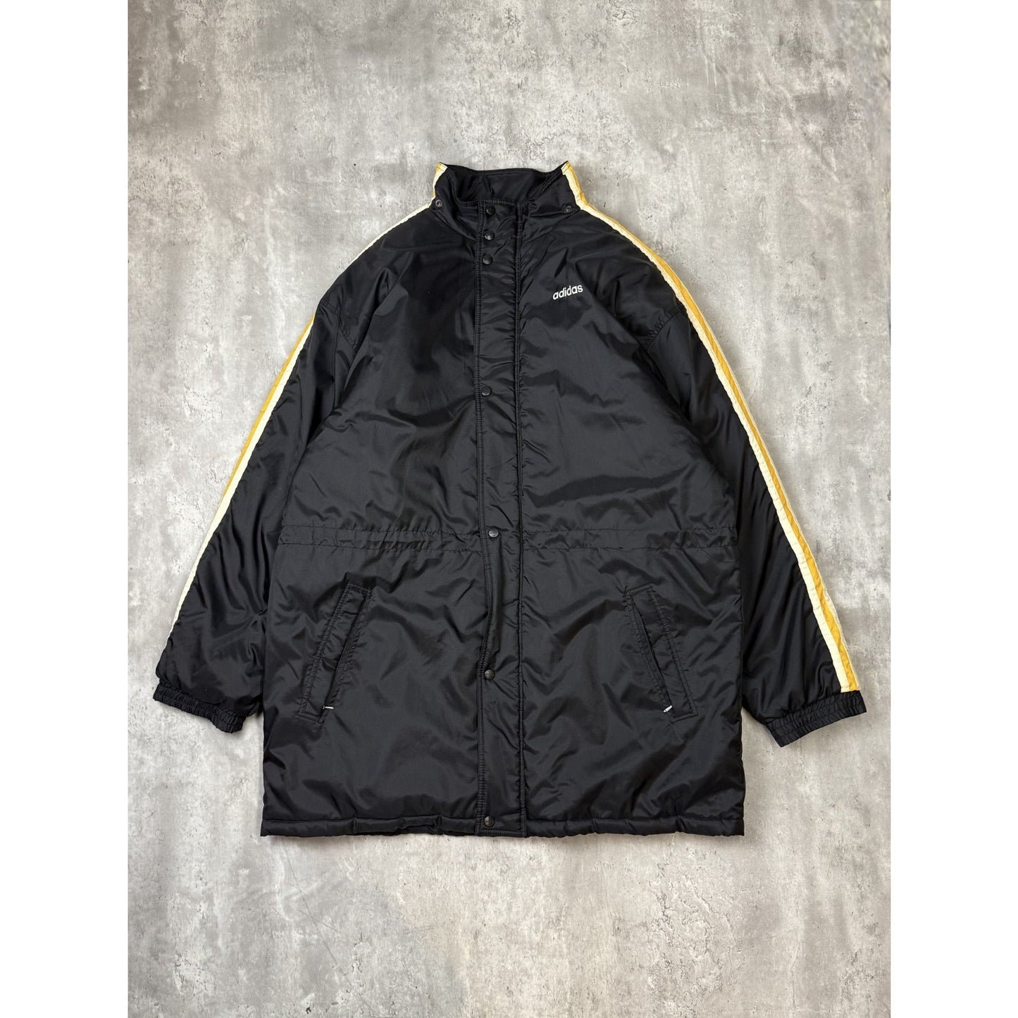 Vintage 90s Adidas Embroidered Logo Insulated Full Zip Long Jacket Size XL