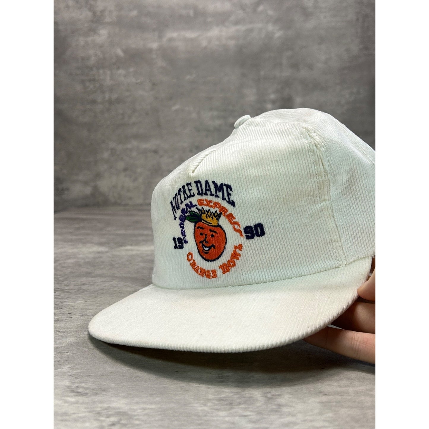Vintage 1990 Notre Dame Fighting Irish NCAA Orange Bowl Snapback Hat OSFA
