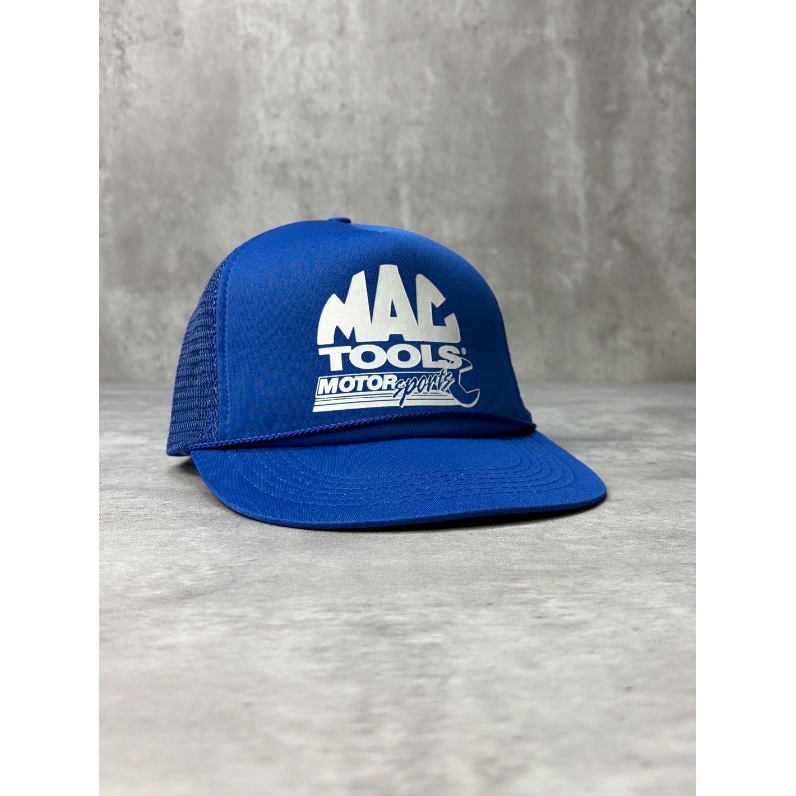 Vintage Mac Tools Motorsports Graphic Spellout Trucker Snapback Hat OSFA