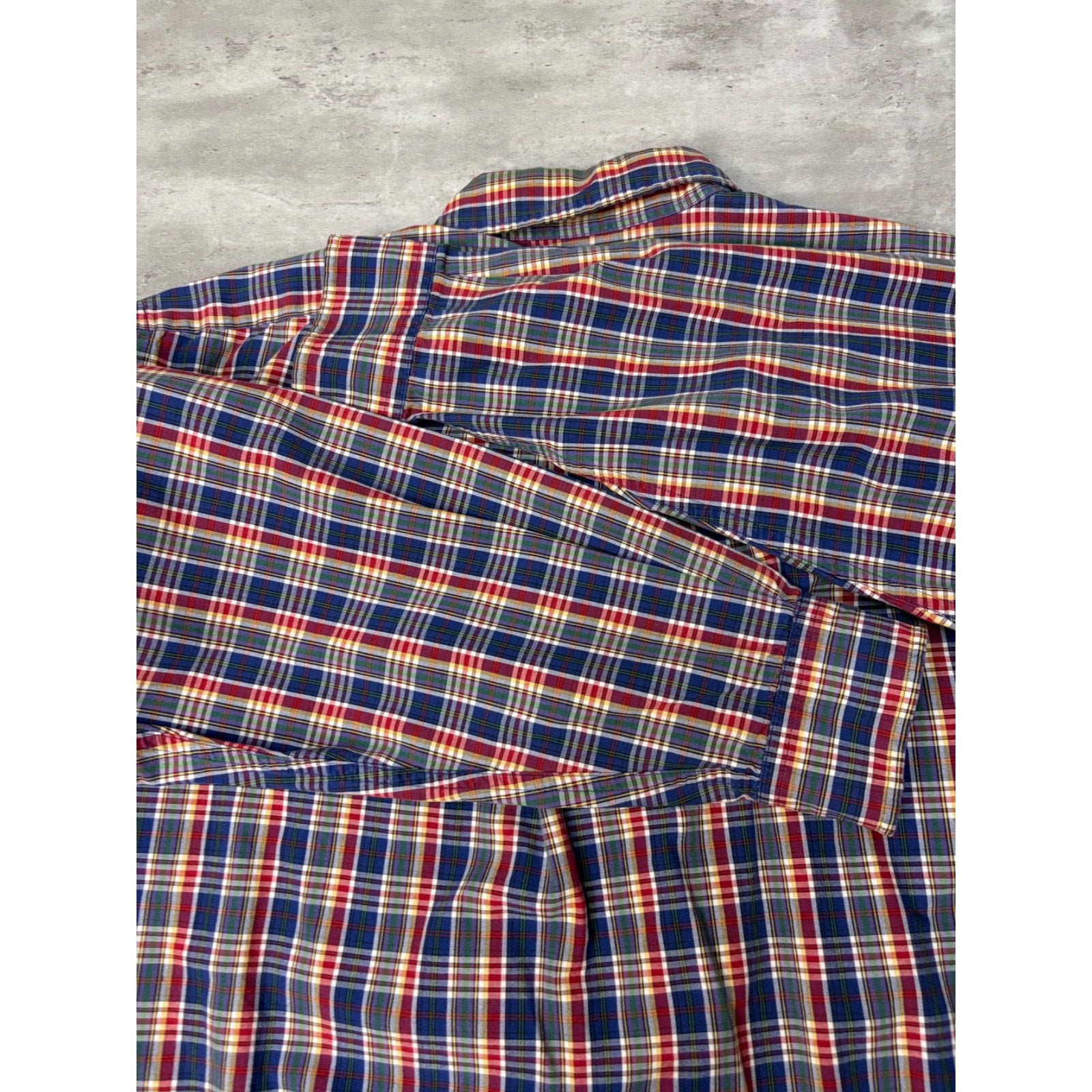 Vintage Polo Ralph Lauren Plaid Print Embroidered Pony Button Up Shirt Sz Large