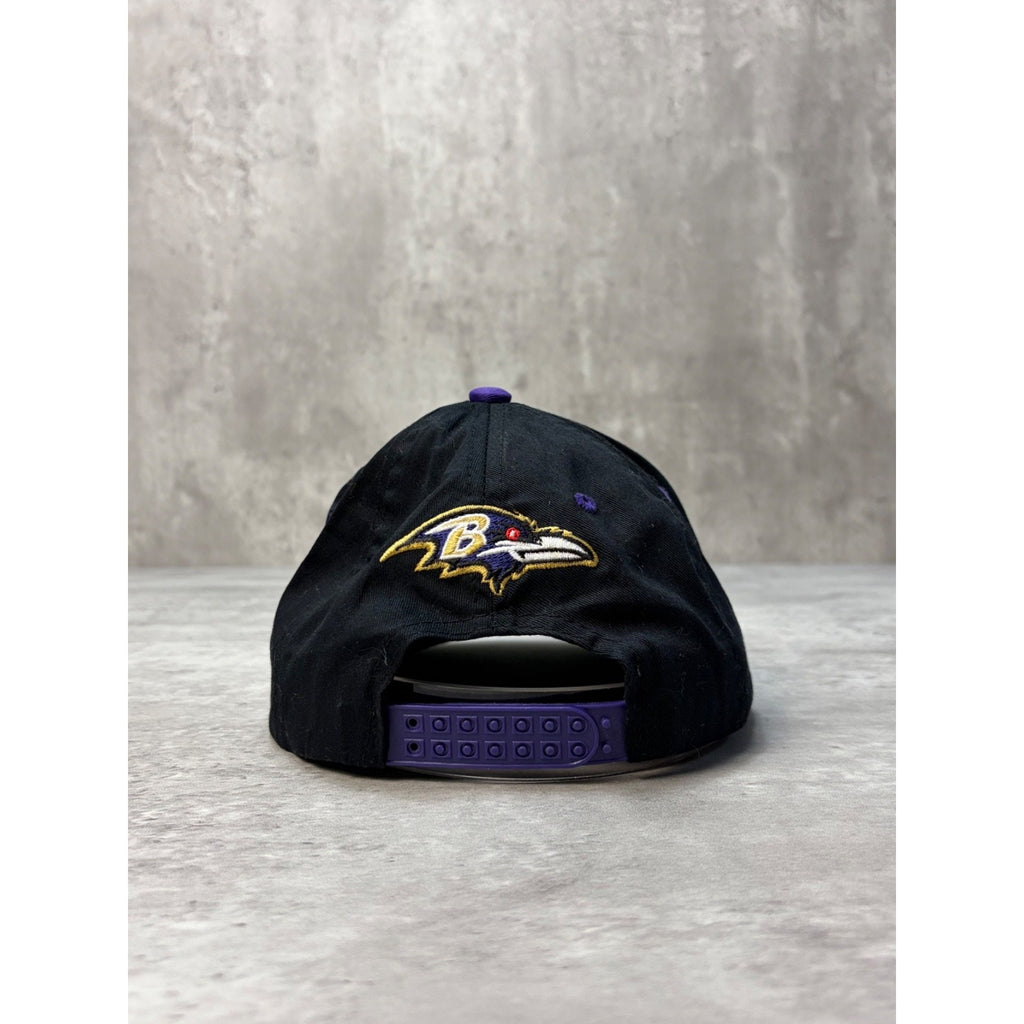 Vintage Baltimore Ravens NFL Embroidered Spellout Football Snapback Hat OSFA