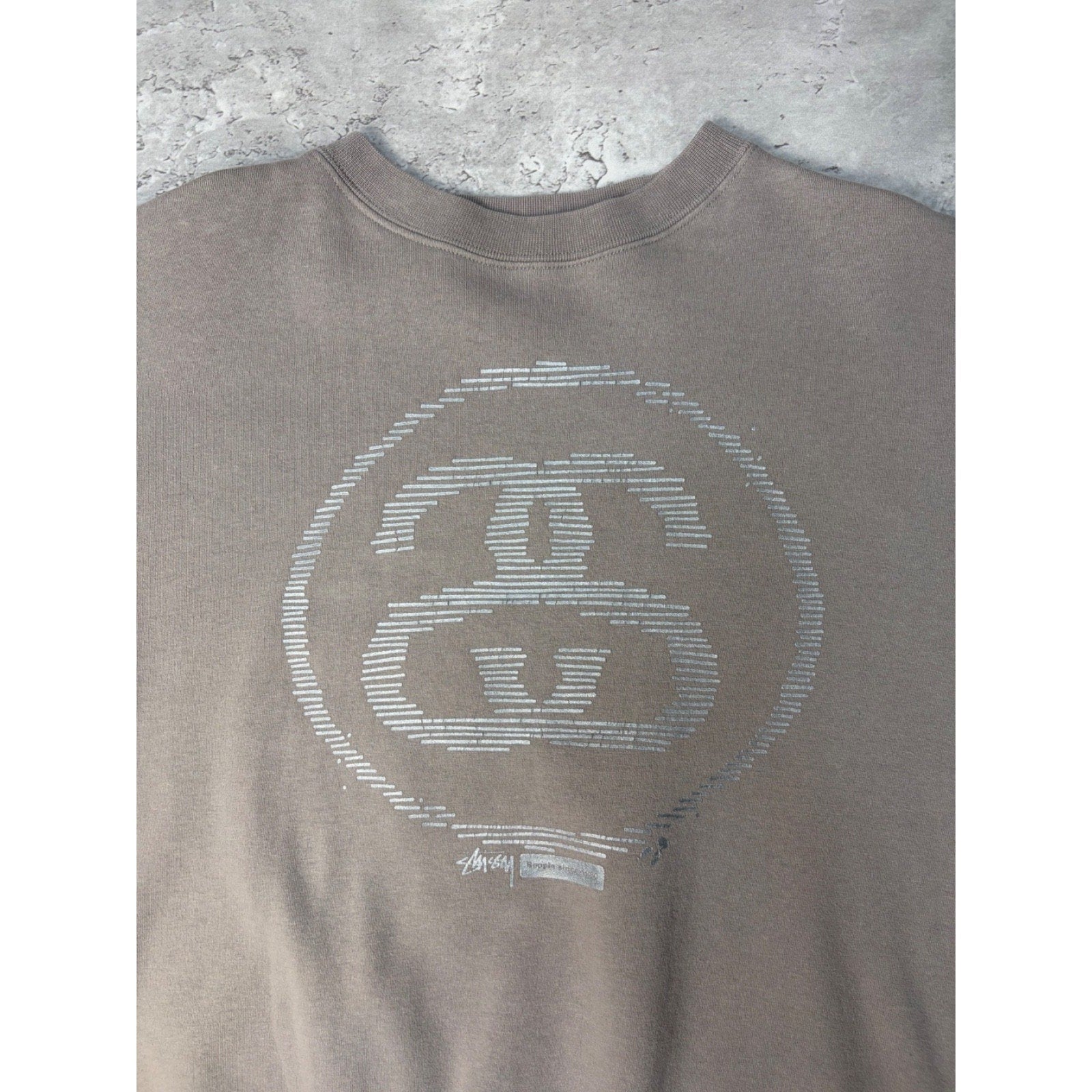 Vintage Stussy 3M Double S Graphic Logo Earth Tone Sweatshirt Size Small