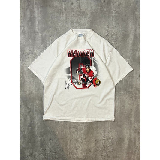 Vintage Wade Redden #6 Ottawa Senators NHL Player Graphic T-Shirt Size XL
