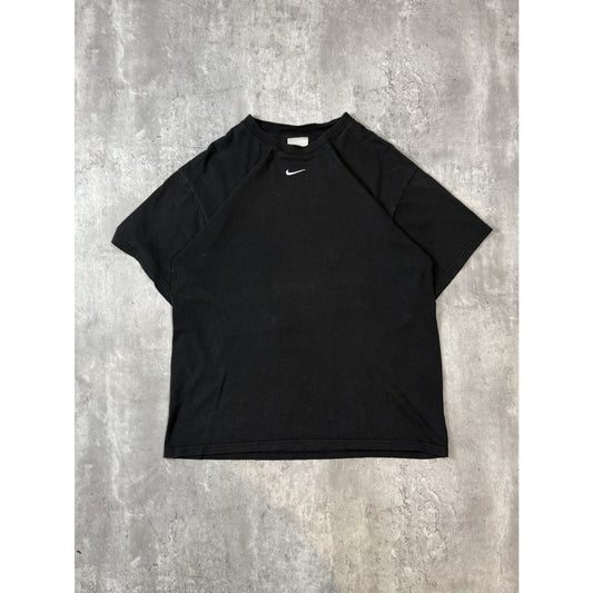 Vintage 2000s Nike Embroidered Middle Swoosh T-Shirt Size Medium Black
