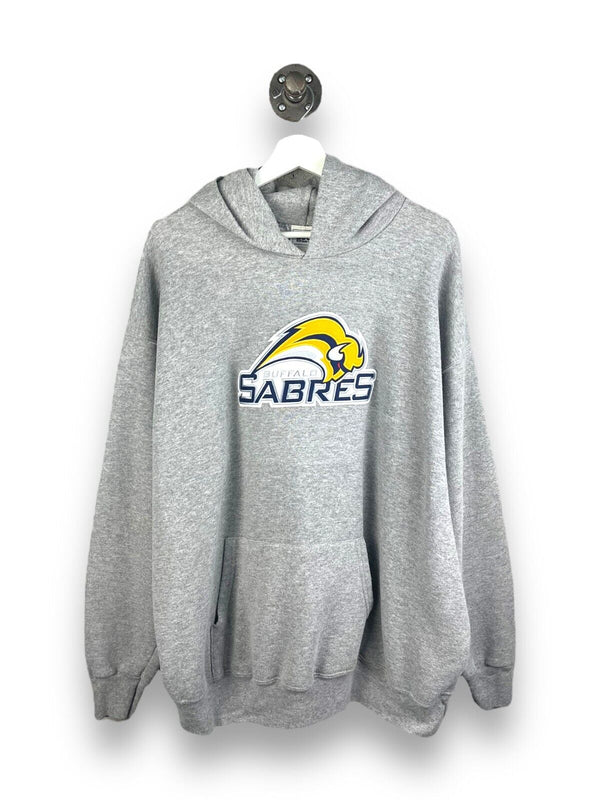 Vintage Buffalo Sabres NHL Spell Out Logo Lee Sport Hooded Sweatshirt Size 2XL