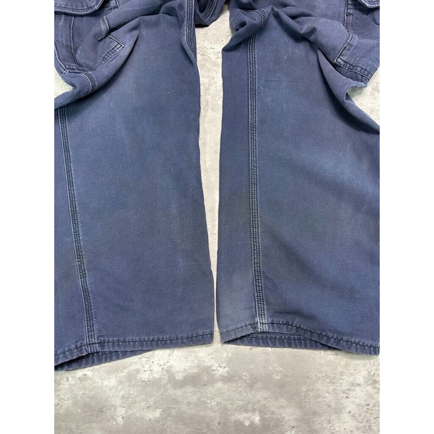 Carhartt FR NFPA 2112 Dungaree Fit Canvas Workwear Cargo Pants Size 38 Blue