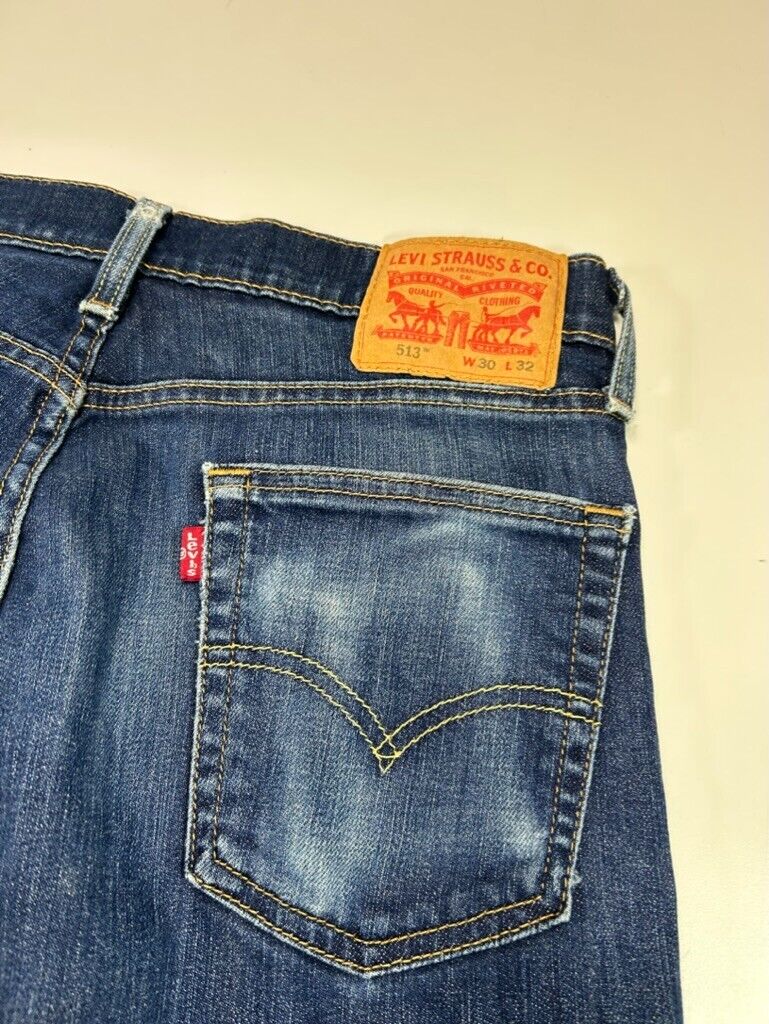 Levis 513 Red Tab Dark Wash Straight Leg Denim Pants Size 31