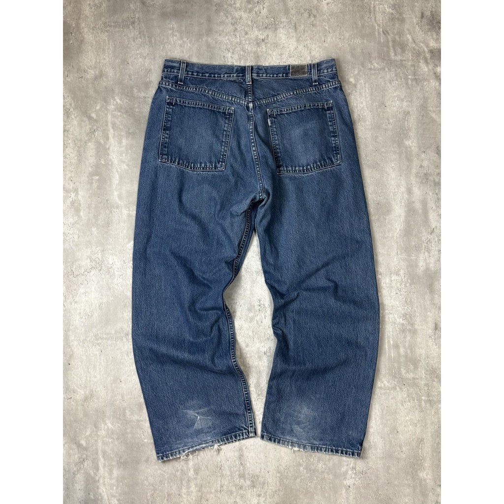 Vintage 2000s Levis Silvertab Loose Fit Dark Wash Denim Pants Size 38 Blue