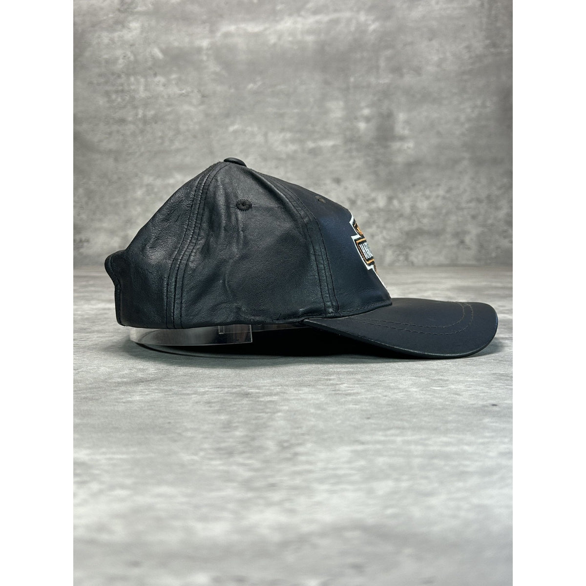 Casquette Vintage Harley-Davidson Années 70 - Laine Feutre Noir, Patch Logo, Réglable - Occasion