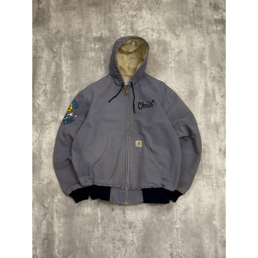 Vintage Carhartt Thermal Lined Canvas Workwear Hooded Active Jacket Size Medium