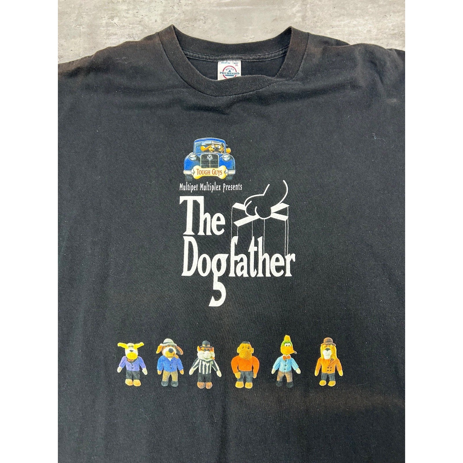 Vintage The Dogfather Parody Comedy Graphic T-Shirt Size XL Black