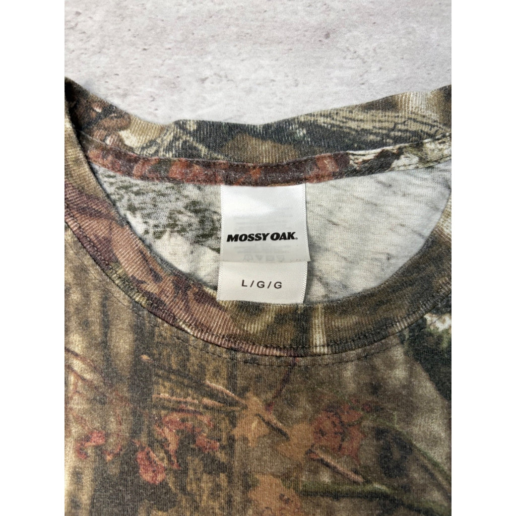 Vintage Mossy Oak Break Up Camo Hunting T-Shirt Size Large